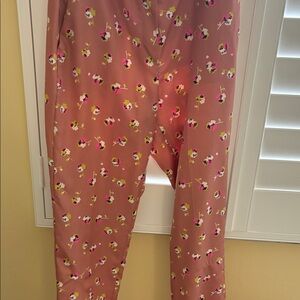 J. Crew Floral Patterned Pants in Pink and Green